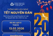 THÔNG BÁO LỊCH NGHỈ TẾT NGUYÊN ĐÁN 2026