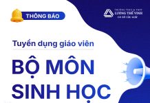 TUYỂN DỤNG GIÁO VIÊN MÔN SINH HỌC CẤP THCS